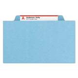 Smead™ Eight-Section Pressboard Top Tab Classification Folders, Eight SafeSHIELD Fasteners, 3 Dividers, Legal Size, Blue, 10/Box (SMD19094) Each
