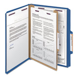 Smead™ Four-Section Pressboard Top Tab Classification Folders, Four SafeSHIELD Fasteners, 1 Divider, Letter Size, Dark Blue, 10/Box (SMD13732) Each