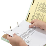 Smead™ Recycled Pressboard Classification Folders, 2" Expansion, 1 Divider, 4 Fasteners, Legal Size, Gray-Green, 10/Box (SMD18722) Box of 10