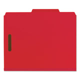 Smead™ Recycled Pressboard Classification Folders, 2" Expansion, 2 Dividers, 6 Fasteners, Letter Size, Bright Red, 10/Box (SMD14061) Box of 10
