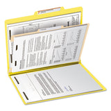 Smead™ Top Tab Classification Folders, Four SafeSHIELD Fasteners, 2" Expansion, 1 Divider, Letter Size, Yellow Exterior, 10/Box (SMD13704) Each