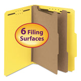 Smead™ Recycled Pressboard Classification Folders, 2" Expansion, 2 Dividers, 6 Fasteners, Letter Size, Yellow Exterior, 10/Box (SMD14064) Box of 10