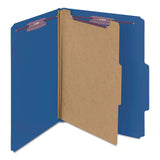 Smead™ Four-Section Pressboard Top Tab Classification Folders, Four SafeSHIELD Fasteners, 1 Divider, Letter Size, Dark Blue, 10/Box (SMD13732) Each