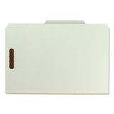 Smead™ Recycled Pressboard Classification Folders, 2" Expansion, 2 Dividers, 6 Fasteners, Legal Size, Gray-Green, 10/Box (SMD19022) Box of 10