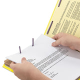 Smead™ 6-Section Pressboard Top Tab Pocket Classification Folders, 6 SafeSHIELD Fasteners, 2 Dividers, Legal Size, Yellow, 10/Box (SMD19084) Each