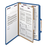 Smead™ Four-Section Pressboard Top Tab Classification Folders, Four SafeSHIELD Fasteners, 1 Divider, Legal Size, Dark Blue, 10/Box (SMD18732) Each