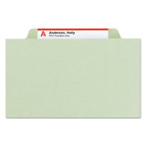 Smead™ Recycled Pressboard Classification Folders, 2" Expansion, 1 Divider, 4 Fasteners, Legal Size, Gray-Green, 10/Box (SMD18722) Box of 10
