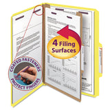 Smead™ Four-Section Pressboard Top Tab Classification Folders, Four SafeSHIELD Fasteners, 1 Divider, Legal Size, Yellow, 10/Box (SMD18734) Each
