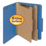 Smead™ Recycled Pressboard Classification Folders, 2" Expansion, 2 Dividers, 6 Fasteners, Letter Size, Dark Blue, 10/Box (SMD14062) Box of 10