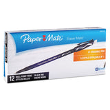 Paper Mate® Eraser Mate Ballpoint Pen, Stick, Medium 1 mm, Black Ink, Black Barrel, Dozen (PAP3930158) 1 Dozen