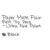 Paper Mate® Flair Felt Tip Porous Point Pen, Stick, Extra-Fine 0.4 mm, Black Ink, Gray/Black Barrel, Dozen (PAP8330152) 1 Dozen