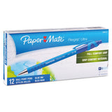 Paper Mate® FlexGrip Ultra Recycled Ballpoint Pen, Retractable, Fine 0.8 mm, Blue Ink, Black/Blue Barrel, Dozen (PAP9560131) 1 Dozen