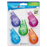Paper Mate® Liquid Paper® DryLine Mini Correction Tape, 0.2" x 197", Non-Refillable, Assorted Color Applicators, 5/Pack (PAP5032315) Pack of 5