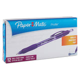 Paper Mate® Profile Ballpoint Pen, Retractable, Bold 1.4 mm, Purple Ink, Translucent Purple Barrel, Dozen (PAP35830) 1 Dozen