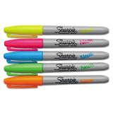 Sharpie® Neon Permanent Markers, Fine Bullet Tip, Assorted Colors, 5/Pack (SAN1860443) Pack of 5