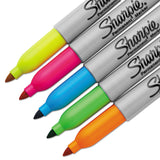 Sharpie® Neon Permanent Markers, Fine Bullet Tip, Assorted Colors, 5/Pack (SAN1860443) Pack of 5