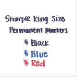 Sharpie® King Size Permanent Marker, Broad Chisel Tip, Black, 4/Pack (SAN15661PP) Pack of 4