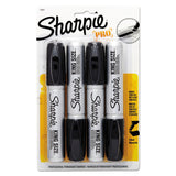 Sharpie® King Size Permanent Marker, Broad Chisel Tip, Black, 4/Pack (SAN15661PP) Pack of 4