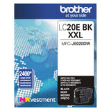 Brother LC20EBK INKvestment Super High-Yield Ink, 2,400 Page-Yield, Black (BRTLC20EBK) Each