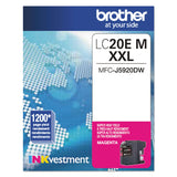 Brother LC20EM INKvestment Super High-Yield Ink, 1,200 Page-Yield, Magenta (BRTLC20EM) Each