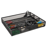 Rolodex™ Metal Mesh Deep Desk Drawer Organizer, Six Compartments, 15.25 x 11.88 x 2.5, Black (ROL22131) Each