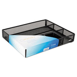 Rolodex™ Metal Mesh Deep Desk Drawer Organizer, Six Compartments, 15.25 x 11.88 x 2.5, Black (ROL22131) Each