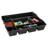 Rubbermaid® Regeneration Deep Drawer Organizer, Eight Compartments, 14.88 x 11.88 x 2.5, Plastic, Black (RUB21864) Each