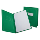 Oxford™ Title Panel and Border Front Report Cover, Three-Prong Fastener, 0.5" Capacity, 8.5 x 11, Light Green/Light Green, 25/Box (OXF52503) 1 Pack of 25
