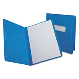 Oxford™ Title Panel and Border Front Report Cover, 3-Prong Fastener, Panel and Border Cover, 0.5" Cap, 8.5 x 11, Light Blue, 25/Box (OXF52501) 1 Pack of 25