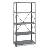 Safco® Commercial Steel Shelving Unit, Five-Shelf, 36w x 18d x 75h, Dark Gray (SAF6266) Each