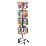 Safco® Wire Rotary Display Racks, 32 Compartments, 15w x 15d x 60h, Charcoal (SAF4128CH) Each