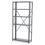 Safco® Commercial Steel Shelving Unit, Five-Shelf, 36w x 12d x 75h, Dark Gray (SAF6265) Each