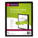 Smead™ Frame View Poly Two-Pocket Folder, 100-Sheet Capacity, 11 x 8.5, Clear/Black, 5/Pack (SMD87705) Pack of 5