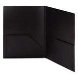 Smead™ Frame View Poly Two-Pocket Folder, 100-Sheet Capacity, 11 x 8.5, Clear/Black, 5/Pack (SMD87705) Pack of 5