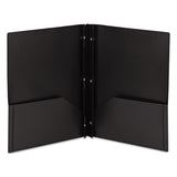 Smead™ Poly Two-Pocket Folder with Fasteners, 180-Sheet Capacity, 11 x 8.5, Black, 25/Box (SMD87725) Box of 25