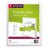 Smead™ Frame View Poly Two-Pocket Folder, 100-Sheet Capacity, 11 x 8.5, Clear/Oyster, 5/Pack (SMD87706) Pack of 5