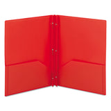Smead™ Poly Two-Pocket Folder with Fasteners, 180-Sheet Capacity, 11 x 8.5, Red, 25/Box (SMD87727) Box of 25