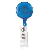 Advantus Translucent Retractable ID Card Reel, 30" Extension, Blue, 12/Pack (AVT75472) Pack of 12