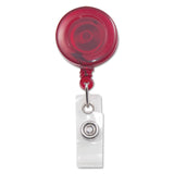 Advantus Translucent Retractable ID Card Reel, 30" Extension, Red, 12/Pack (AVT75471) Pack of 12