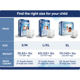 Comfees® DriNite® Juniors Unisex Youth Absorbent Underwear Pull On with Tear Away Seams Small / Medium Disposable Heavy Absorbency (1150965_BG) 17/BG