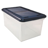 Innovative Storage Designs Extra-Capacity 28" File Tote, Letter Files, 23.25" x 14.25" x 10.63", Clear/Navy (AVT55797) Each