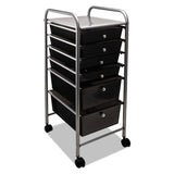 Advantus Portable Drawer Organizer, Metal, 1 Shelf, 6 Drawers, 13" x 15.38" x 32.13", Matte Gray/Smoke (AVT34005) Each