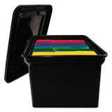 Advantus File Tote with Lid, Letter/Legal Files, 14.25" x 18" x 10.88", Black (AVT34052) Each