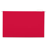 Universal® Deluxe Bright Color Hanging File Folders, Legal Size, 1/5-Cut Tabs, Red, 25/Box (UNV14218) Box of 25