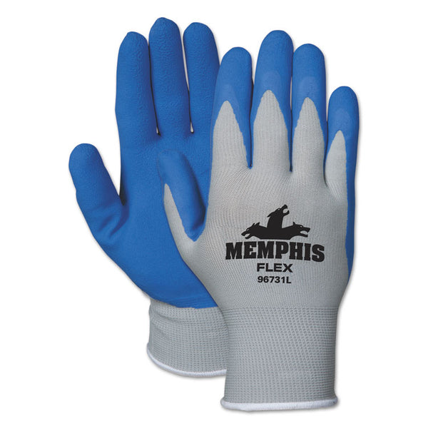 MCR™ Safety Memphis Flex Seamless Nylon Knit Gloves, Medium, Blue/Gray, Pair (CRW96731M)