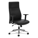 HON® Define Executive High-Back Leather Chair, Supports 250 lb, 17" to 21" Seat Height, Black Seat/Back, Polished Chrome Base (BSXVL108SB11) Each