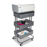 Vertiflex® Adjustable Multi-Use Storage Cart and Stand-Up Workstation, 15.25" x 11" x 18.5" to 39", Gray (VRTVF51025) Each