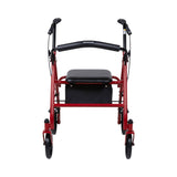 McKesson 4 Wheel Rollator Red Adjustable Height / Folding Steel Frame (1065268_EA) 1/EA