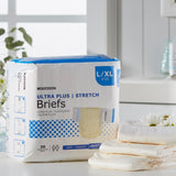 McKesson Ultra Plus Stretch Unisex Adult Incontinence Brief Large / X-Large Disposable Heavy Absorbency (884169_BG) 1/BG