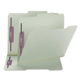 Smead™ Recycled Pressboard Folders, Two SafeSHIELD Coated Fasteners, 2/5-Cut: R of C, 2" Expansion, Letter Size, Gray-Green, 25/Box (SMD14982) Each